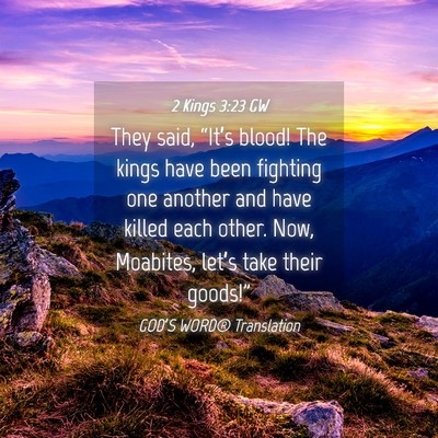 Picture 04 - 2 Kings 3:23 GW - They said, “It’s blood! The kings have been - Bible Verse Picture