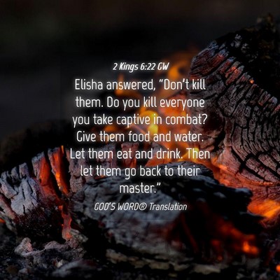 Picture 04 - 2 Kings 6:22 GW - Elisha answered, “Don’t kill them. Do you - Bible Verse Picture