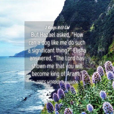 Picture 04 - 2 Kings 8:13 GW - But Hazael asked, “How can a dog like me do - Bible Verse Picture