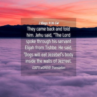 Picture 04 - 2 Kings 9:36 GW - They came back and told him. Jehu said, “The - Bible Verse Picture