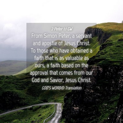 Picture 04 - 2 Peter 1:1 GW - From Simon Peter, a servant and apostle of Jesus - Bible Verse Picture