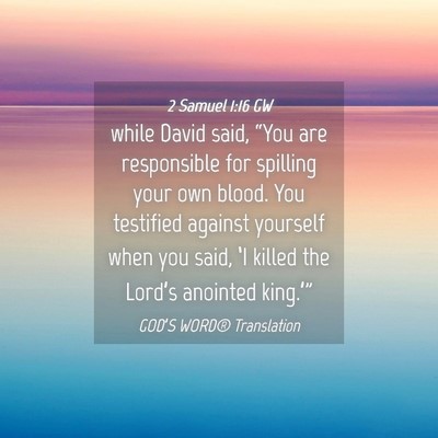 Picture 04 - 2 Samuel 1:16 GW - while David said, “You are responsible for - Bible Verse Picture