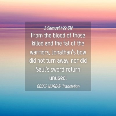 Picture 04 - 2 Samuel 1:22 GW - From the blood of those killed and the fat of the - Bible Verse Picture