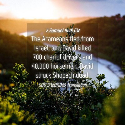 Picture 04 - 2 Samuel 10:18 GW - The Arameans fled from Israel, and David killed - Bible Verse Picture