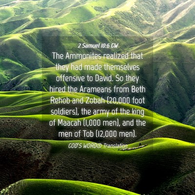 Picture 04 - 2 Samuel 10:6 GW - The Ammonites realized that they had made - Bible Verse Picture
