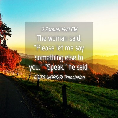 Picture 04 - 2 Samuel 14:12 GW - The woman said, “Please let me say something - Bible Verse Picture
