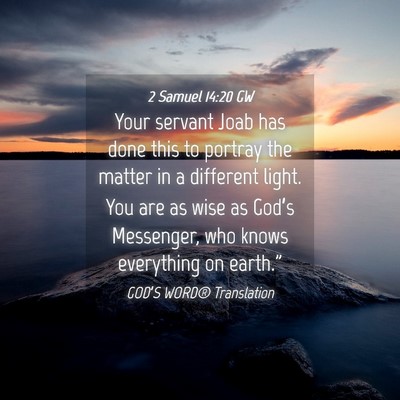 Picture 04 - 2 Samuel 14:20 GW - Your servant Joab has done this to portray the - Bible Verse Picture