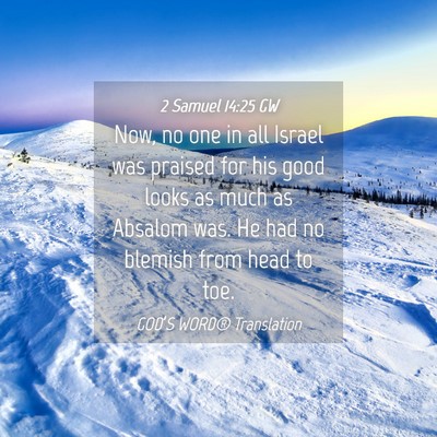 Picture 04 - 2 Samuel 14:25 GW - Now, no one in all Israel was praised for his - Bible Verse Picture
