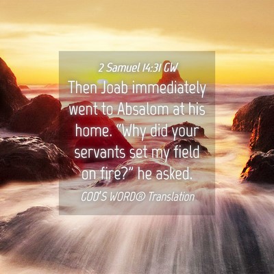Picture 04 - 2 Samuel 14:31 GW - Then Joab immediately went to Absalom at his - Bible Verse Picture