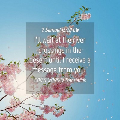 Picture 04 - 2 Samuel 15:28 GW - I’ll wait at the river crossings in the desert - Bible Verse Picture