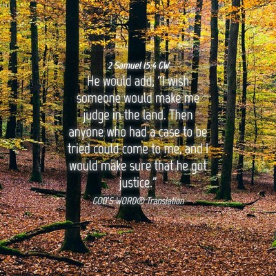 Picture 04 - 2 Samuel 15:4 GW - He would add, “I wish someone would make me - Bible Verse Picture