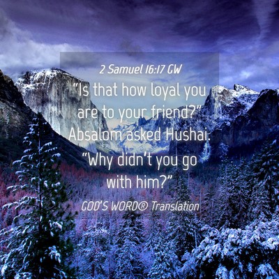 Picture 04 - 2 Samuel 16:17 GW - “Is that how loyal you are to your friend?” - Bible Verse Picture