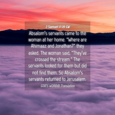 Picture 04 - 2 Samuel 17:20 GW - Absalom’s servants came to the woman at her - Bible Verse Picture