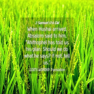 Picture 04 - 2 Samuel 17:6 GW - When Hushai arrived, Absalom said to him, - Bible Verse Picture