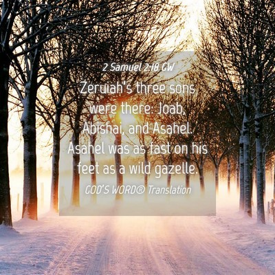 Picture 04 - 2 Samuel 2:18 GW - Zeruiah’s three sons were there: Joab, Abishai, - Bible Verse Picture