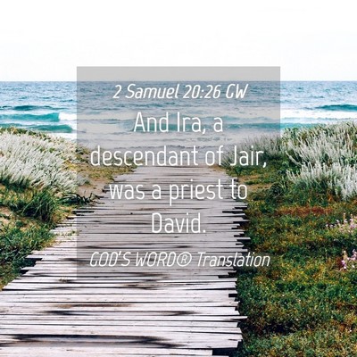 Picture 04 - 2 Samuel 20:26 GW - And Ira, a descendant of Jair, was a priest to - Bible Verse Picture