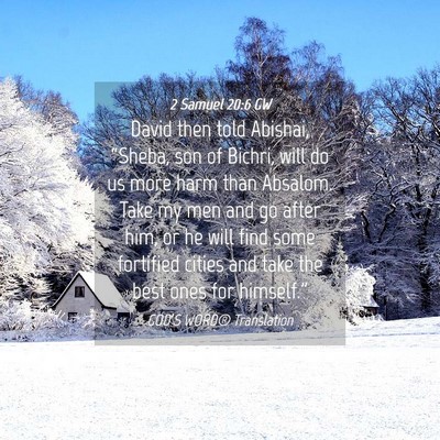 Picture 04 - 2 Samuel 20:6 GW - David then told Abishai, “Sheba, son of Bichri, - Bible Verse Picture