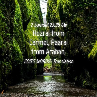 Picture 04 - 2 Samuel 23:35 GW - Hezrai from Carmel, Paarai from - Bible Verse Picture