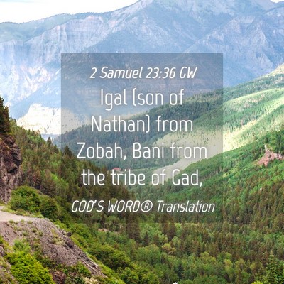 Picture 04 - 2 Samuel 23:36 GW - Igal (son of Nathan) from Zobah, Bani from the - Bible Verse Picture