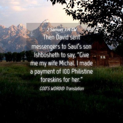 Picture 04 - 2 Samuel 3:14 GW - Then David sent messengers to Saul’s son - Bible Verse Picture
