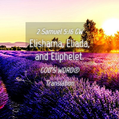 Picture 04 - 2 Samuel 5:16 GW - Elishama, Eliada, and - Bible Verse Picture