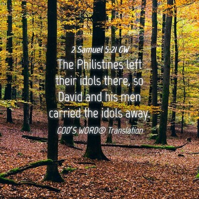 Picture 04 - 2 Samuel 5:21 GW - The Philistines left their idols there, so David - Bible Verse Picture