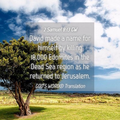 Picture 04 - 2 Samuel 8:13 GW - David made a name for himself by killing 18,000 - Bible Verse Picture