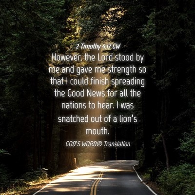 Picture 04 - 2 Timothy 4:17 GW - However, the Lord stood by me and gave me - Bible Verse Picture