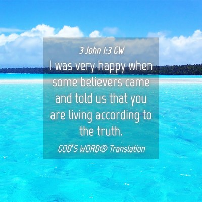 Picture 04 - 3 John 1:3 GW - I was very happy when some believers came and - Bible Verse Picture