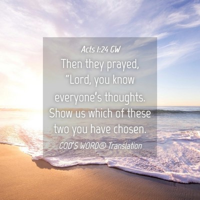 Picture 04 - Acts 1:24 GW - Then they prayed, “Lord, you know everyone’s - Bible Verse Picture