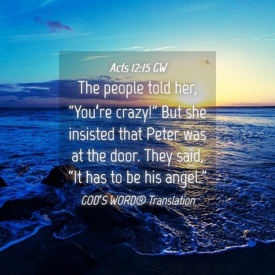 Picture 04 - Acts 12:15 GW - The people told her, “You’re crazy!” But - Bible Verse Picture