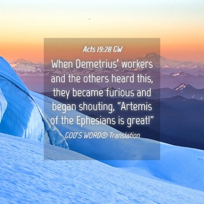 Picture 04 - Acts 19:28 GW - When Demetrius’ workers and the others heard - Bible Verse Picture