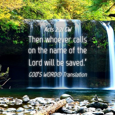 Picture 04 - Acts 2:21 GW - Then whoever calls on the name of the Lord will - Bible Verse Picture