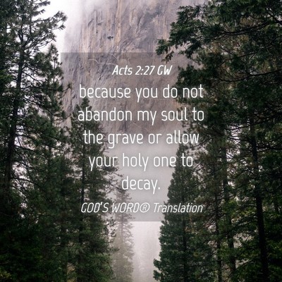 Picture 04 - Acts 2:27 GW - because you do not abandon my soul to the grave - Bible Verse Picture