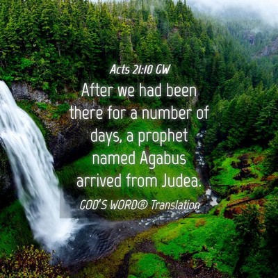 Picture 04 - Acts 21:10 GW - After we had been there for a number of days, a - Bible Verse Picture