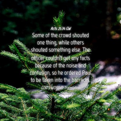 Picture 04 - Acts 21:34 GW - Some of the crowd shouted one thing, while others - Bible Verse Picture