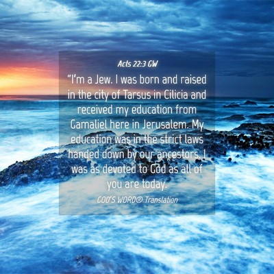 Picture 04 - Acts 22:3 GW - “I’m a Jew. I was born and raised in the city - Bible Verse Picture