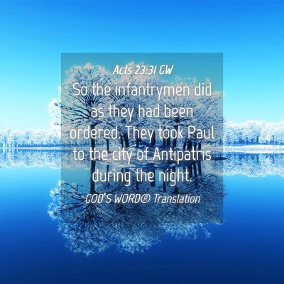 Picture 04 - Acts 23:31 GW - So the infantrymen did as they had been ordered. - Bible Verse Picture