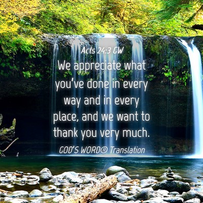 Picture 04 - Acts 24:3 GW - We appreciate what you’ve done in every way and - Bible Verse Picture