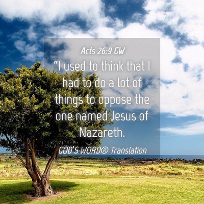 Picture 04 - Acts 26:9 GW - “I used to think that I had to do a lot of - Bible Verse Picture