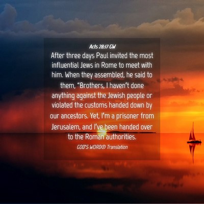 Picture 04 - Acts 28:17 GW - After three days Paul invited the most - Bible Verse Picture