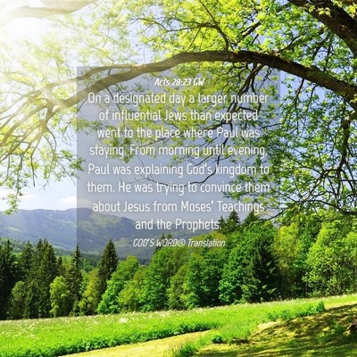 Picture 04 - Acts 28:23 GW - On a designated day a larger number of - Bible Verse Picture