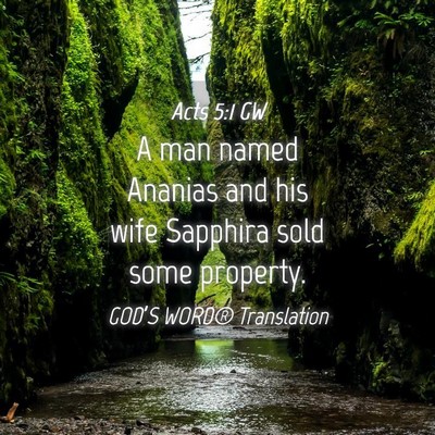 Picture 04 - Acts 5:1 GW - A man named Ananias and his wife Sapphira sold - Bible Verse Picture
