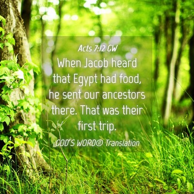 Picture 04 - Acts 7:12 GW - When Jacob heard that Egypt had food, he sent our - Bible Verse Picture