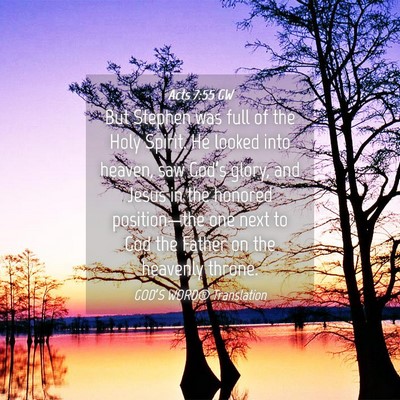 Picture 04 - Acts 7:55 GW - But Stephen was full of the Holy Spirit. He - Bible Verse Picture