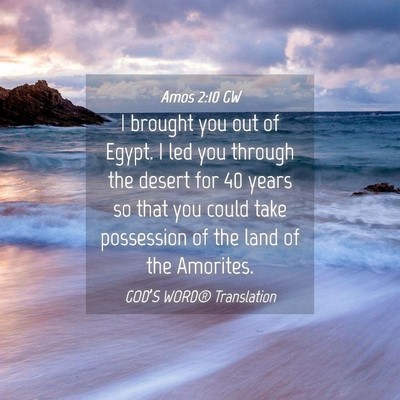 Picture 04 - Amos 2:10 GW - I brought you out of Egypt. I led you through the - Bible Verse Picture