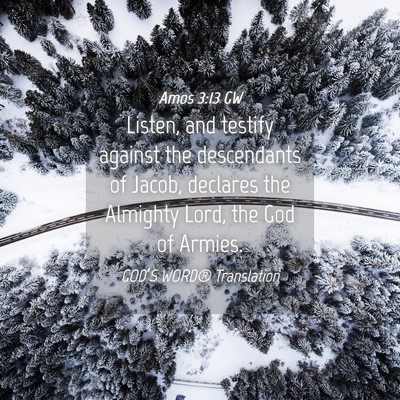 Picture 04 - Amos 3:13 GW - Listen, and testify against the descendants of - Bible Verse Picture
