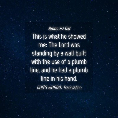 Picture 04 - Amos 7:7 GW - This is what he showed me: The Lord was standing - Bible Verse Picture