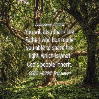 Picture 04 - Colossians 1:12 GW - You will also thank the Father, who has made you - Bible Verse Picture