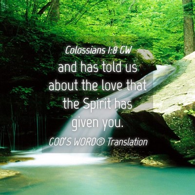 Picture 04 - Colossians 1:8 GW - and has told us about the love that the Spirit - Bible Verse Picture